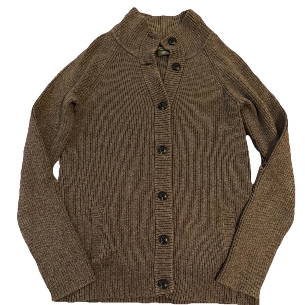 Eddie Bauer Men's Brown Cardigan Sweater